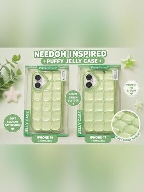 NeeDoh Inspired Puffy iPhone Case 💚 Squishy Bubble Aesthetic iPhone 16/17